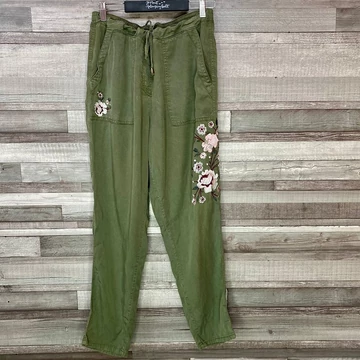 George khakizöld hímzett virágos nadrág 44