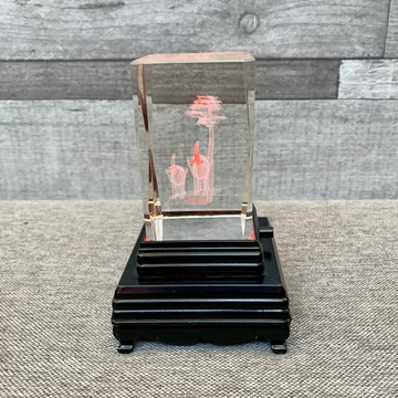 Lézer gravírozott Elefánt üveg dísz