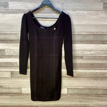 Amnesia Eva Prokai fekete-lila nőies ruha S