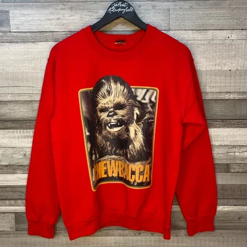 Star Wars Chewbacca mintás piros pulóver M-L