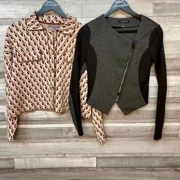 Primark mintás kardigán S; Amisu cipzáros blézer S szett