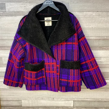 Wiya vintage lila kockás kabátka One size