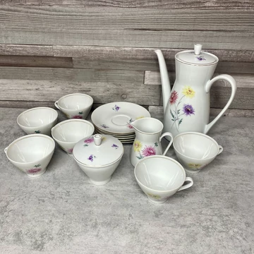 Freiberger retro virágos porcelán kávés készlet