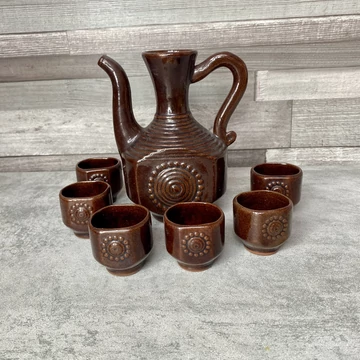 Mázas kerámia italos készlet