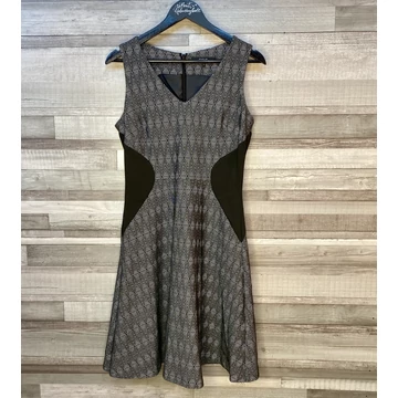 Next geometria mintás fekete ruha UK 12