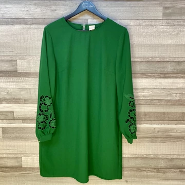 H&amp;M zöld csipkés ujjú ruha 44