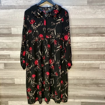 Bonprix fekete piros mintás ruha 40