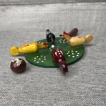 Vintage golyóhúzogatós fa játék madaras egyensúlyérzék javításhoz