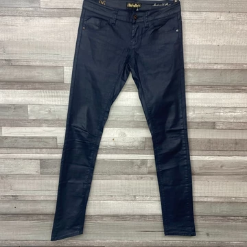 Retro Jeans sötétkék bőrhatású nadrág 26