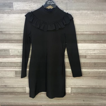 H&amp;M fekete fodros ruha 38