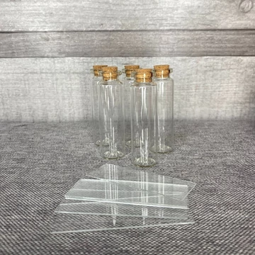 5 db flitter tartó üveg tégely 5 üveglappal