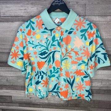 Nike Dri-fit loose fit galléros mintás póló XS