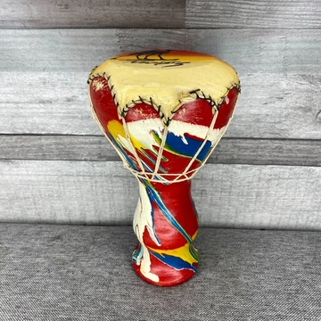Djembe kézműves festett agyag dob