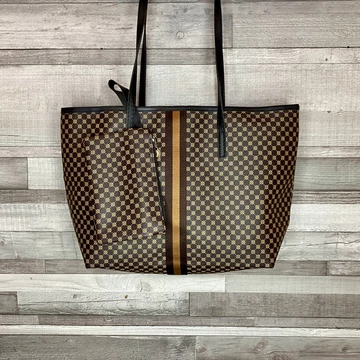 Barna mintás nagy oldaltáska