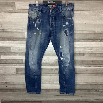 Retro Jeans Denim szaggatott farmernadrág 32