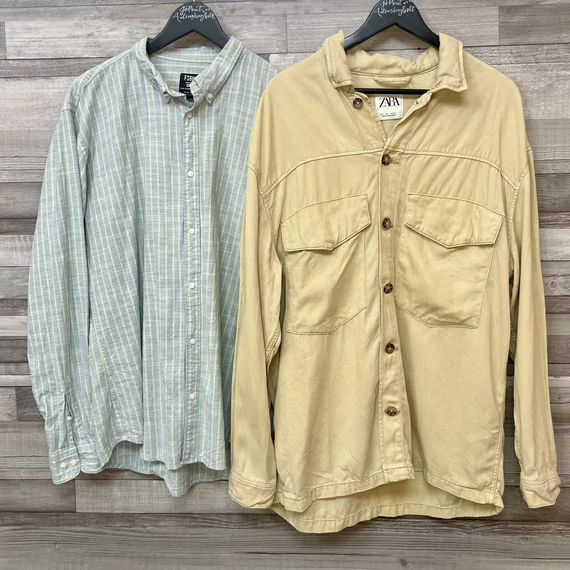 Zara lenge bézs, Fishbone csíkos ing szett L-XL