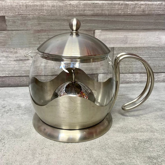 STOHA design üveg Pyrex teáskanna teafű-tartóval