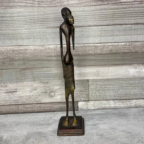 Vintage Afrikai Bronz szobor