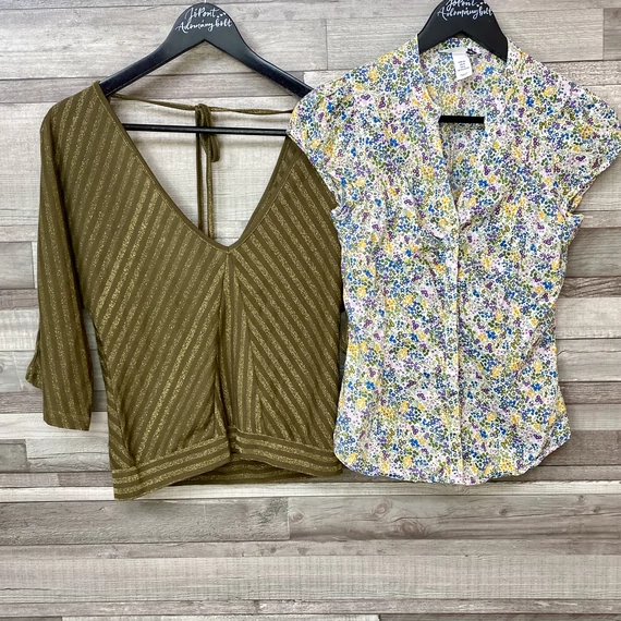 H&amp;M blúz, csillogós felső szett 34