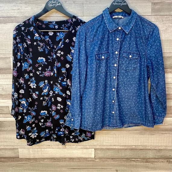 Tu farmering, S.Oliver virágmintás blúz szett UK 12