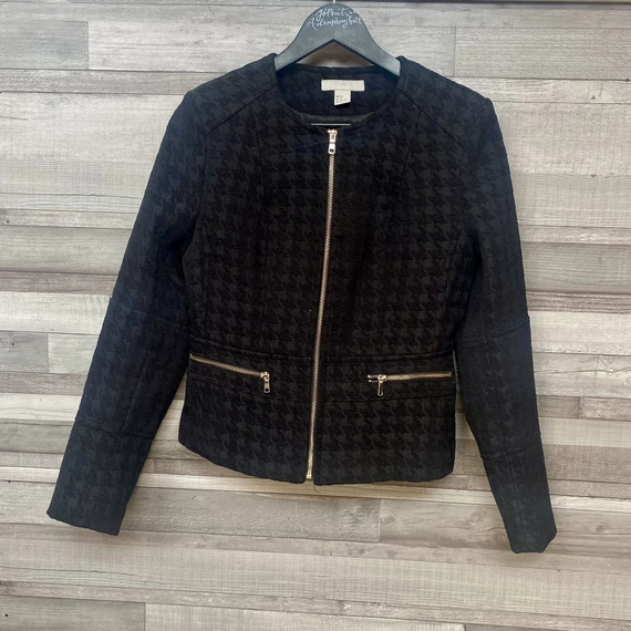 H&amp;M fekete divatos cipzáras blézer 38