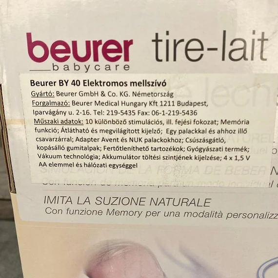 Beurer Babycare BY 40 elektromos mellszívó készülék