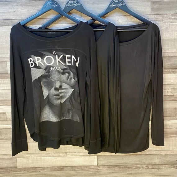 Sisley, Intimissimi, Tezenis fekete hosszú ujjú póló szett M-L
