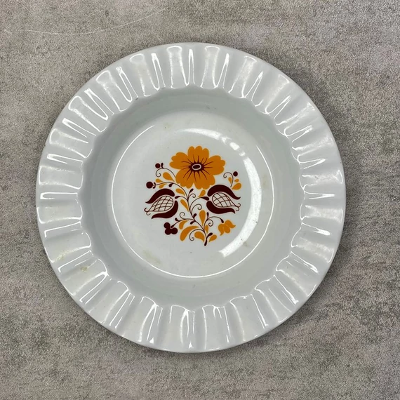 Alföldi Porcelán sárga virágos kistányér