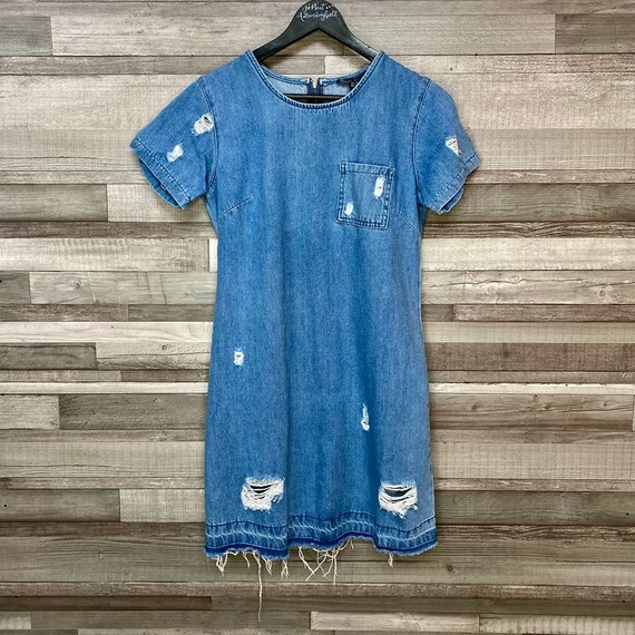 Select Denim szaggatott farmerruha 40