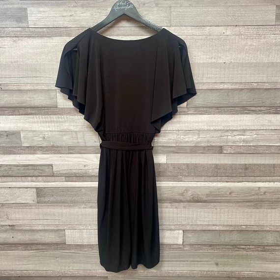 Sandra Darren fekete-bézs elegáns ruha UK 8