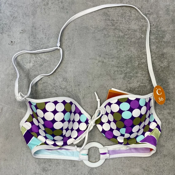 Lisca Fun lila-pöttyös push-up bikini 36/C