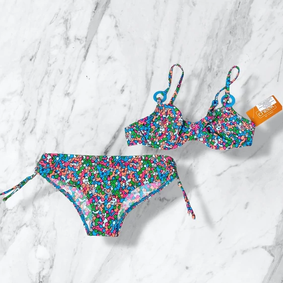 Lisca Cheek Techno színes absztrakt halmintás, merevítős bikini 38/B