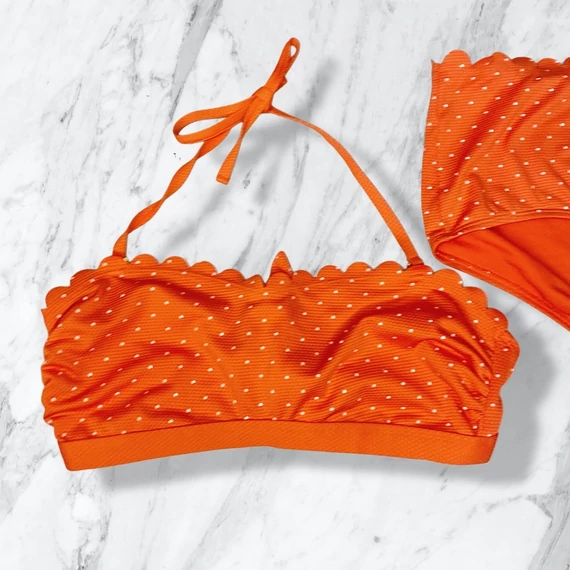 Tu Woman korall-piros pöttyös bikini UK 16