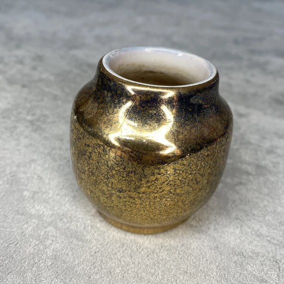 Iparművészeti Kerámia arany-bronz hatású dísz