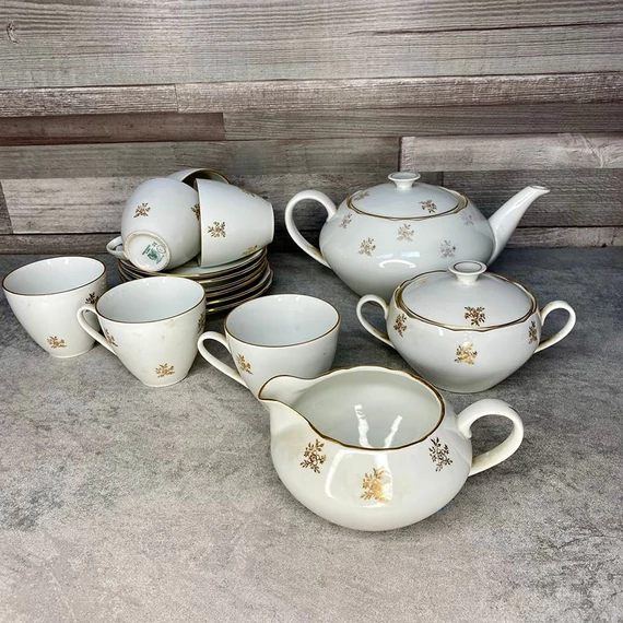 Bohemia Czechoslovakia Maria aranyozott teáskészlet