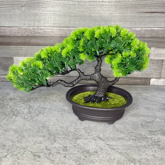 Mesterséges tűlevelű bonsai dísz