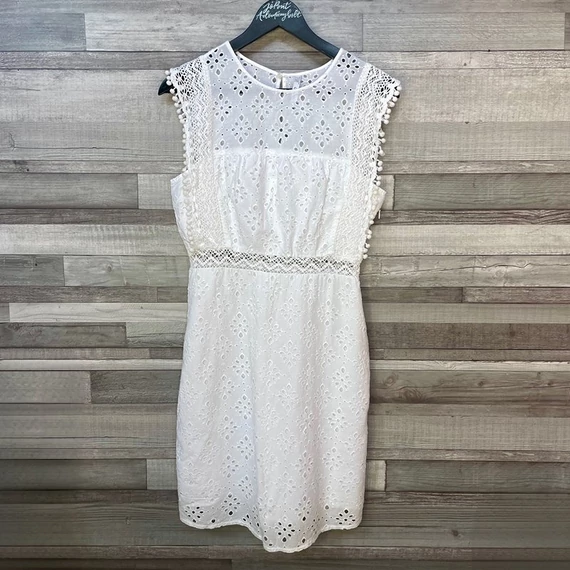 Mango fehér törtmintás női ruha M