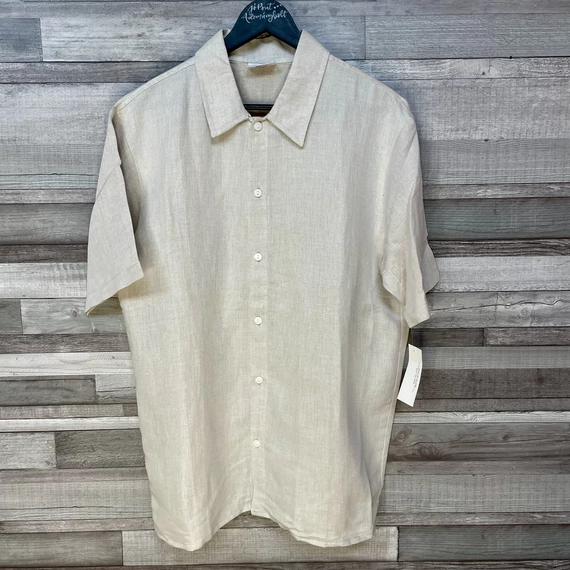 Calvin Klein replika bézs rövid ujjú ing fehér gombbal több méretben