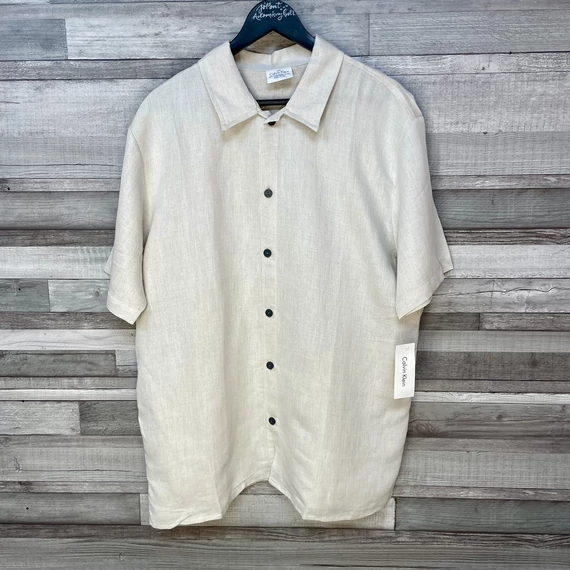 Calvin Klein replika bézs rövid ujjú ing sötét gombbal több méretben