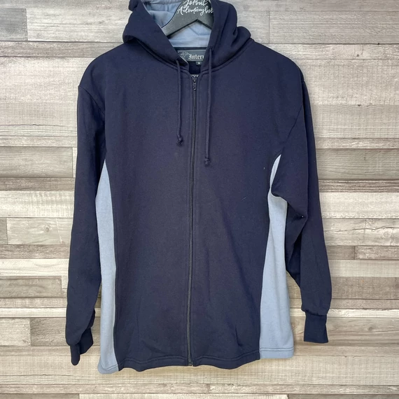 Interval California sötétkék cipzáras pulóver M