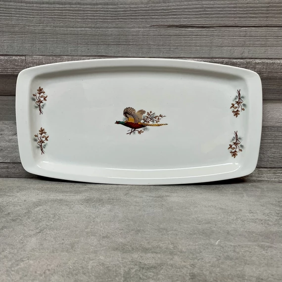 Alföldi fácános porcelán kínáló tál