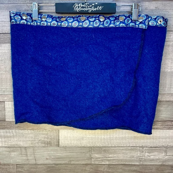 Kék all size gyapjú szerű miniszoknya