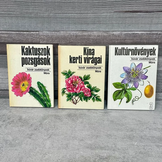 Móra búvár zsebkönyvek: Kaktuszok, pozsgások; Kína kerti virágai; Kultúrnövények könyvcsomag