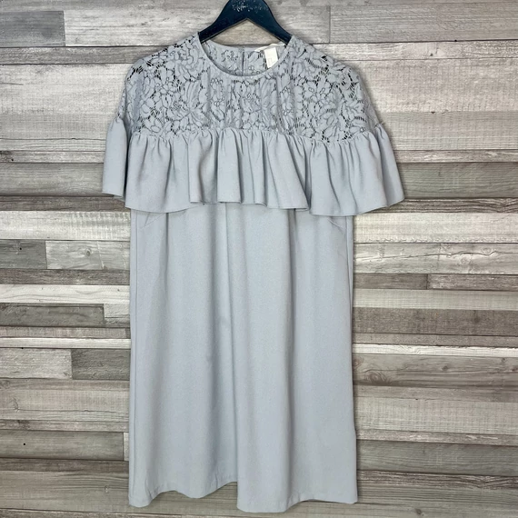 H&amp;M szürke lenge elegáns ruha 42