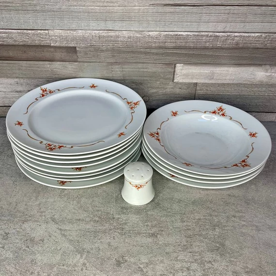 Alföldi porcelán hecsedli mintás étkészlet szett