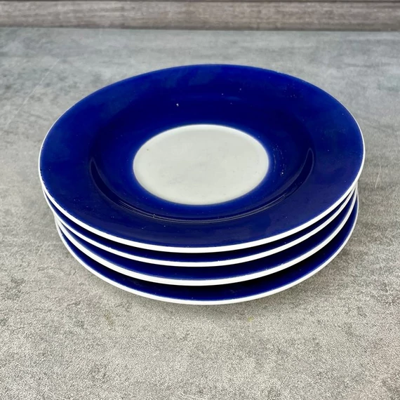 Alföldi porcelán sötétkék kistányér szett