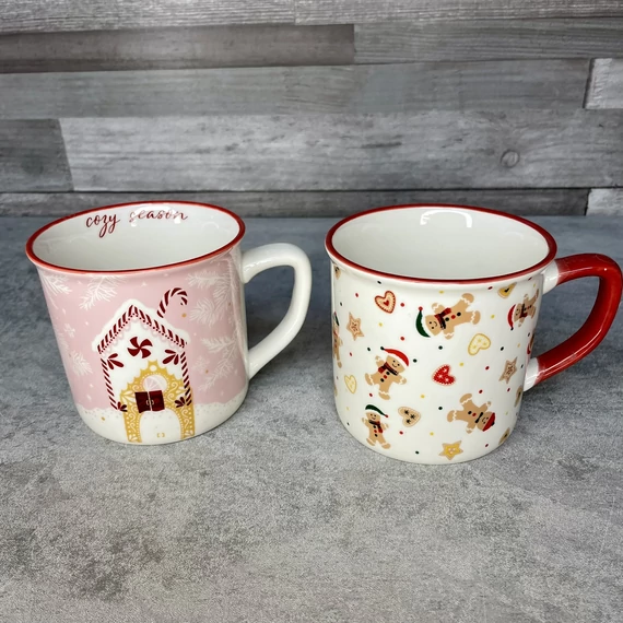 Karácsonyi cozy season ünnepi mintás nagy bögre szett