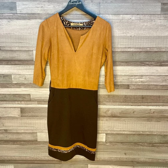 Rouge barna-fekete állatmintás női ruha S