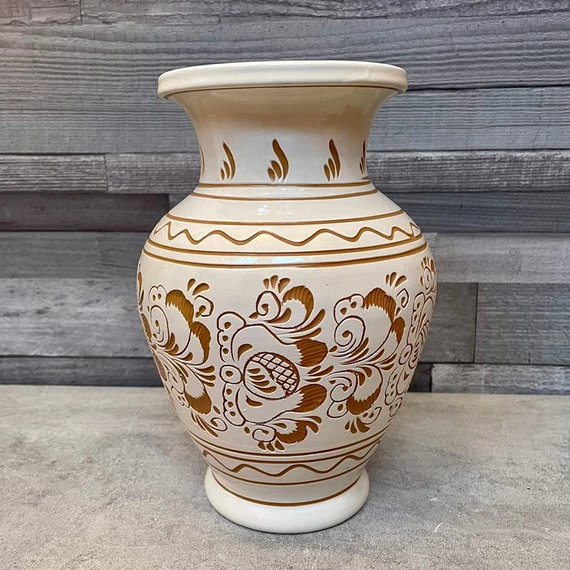 Korondi fehér kerámia váza