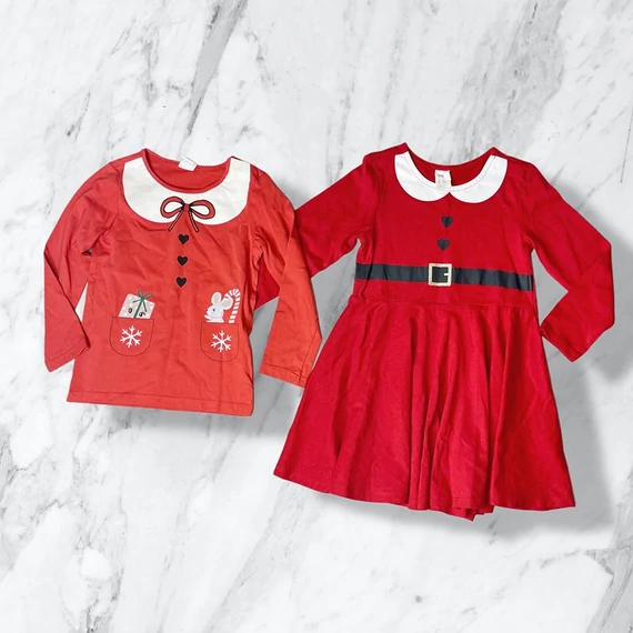 H&amp;M karácsonyi lány ruha, felső szett 92